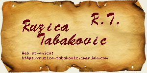 Ružica Tabaković vizit kartica